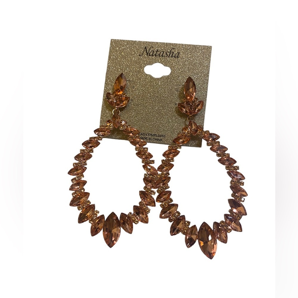 Natasha Rhinestone Statement Earrings - Picture 4 of 5